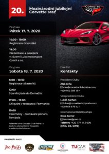 20. Mezinárodní výroční sraz Corvette Club Praha - Program