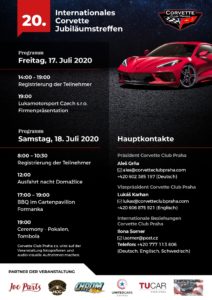 20. Internationale Jubiläumstreffen der Corvette Club Praha – Programm